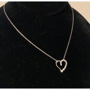 Sterling Silver Open Heart Necklace 18"